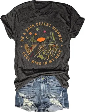 Adventure Awaits Outdoor Graphic T Shirt Women Retro Colorful Print Tees Hike Mountain Nature Travel Shirt Workout Tops