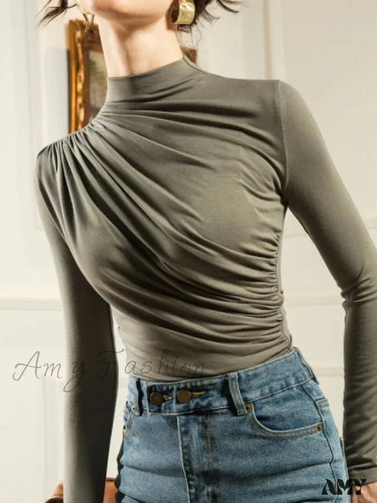 Amy Fashion - Women Cotton Long Sleeve T-shirt
