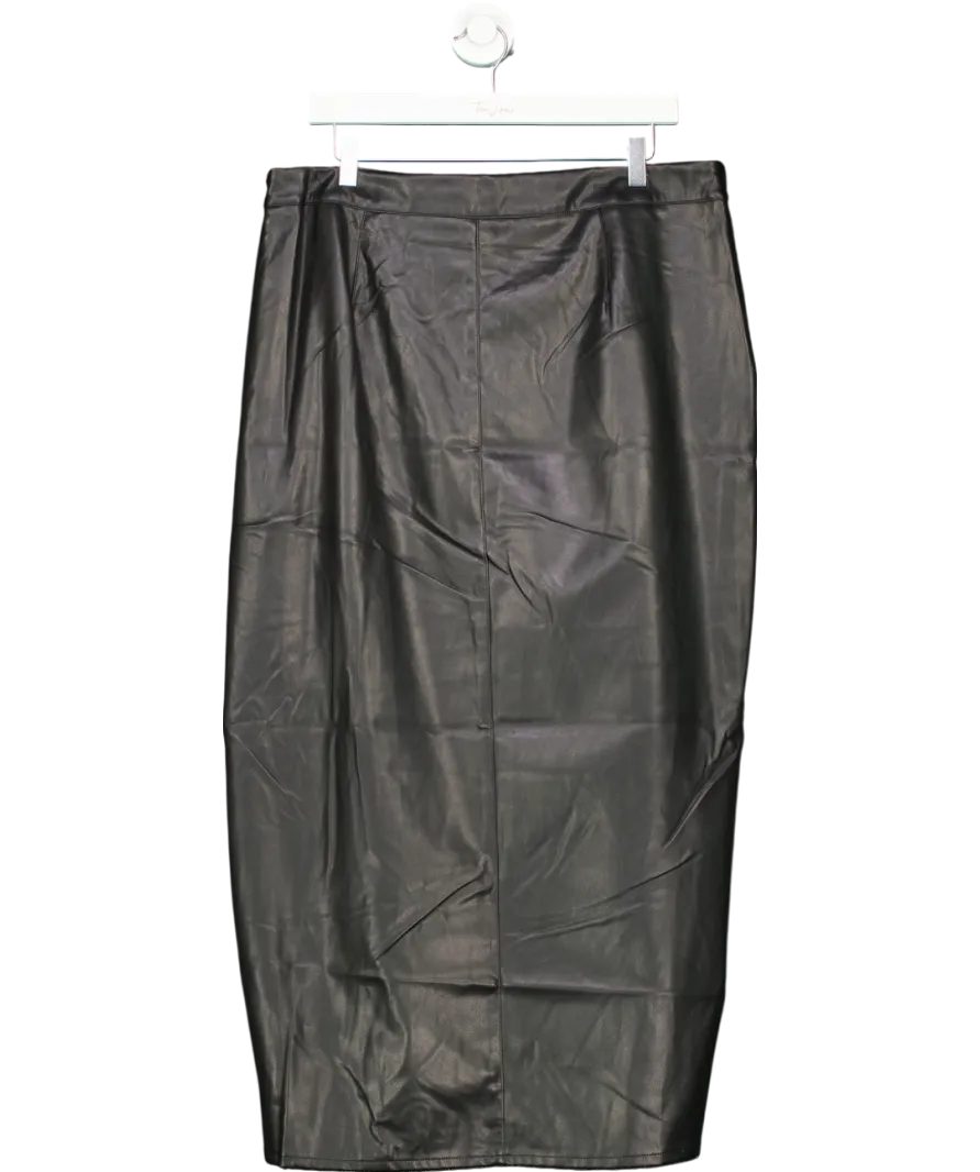 ASOS Black Faux Leather Maxi Skirt UK 18