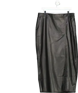 ASOS Black Faux Leather Maxi Skirt UK 18