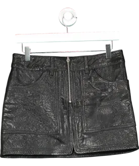 Ba&sh Black Baly Leather Mini Skirt Fr34 UK 6