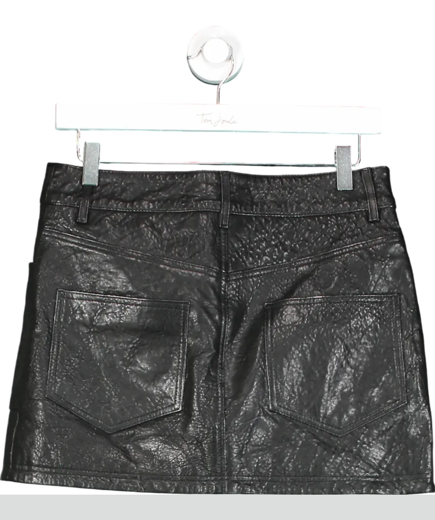Ba&sh Black Baly Leather Mini Skirt Fr34 UK 6