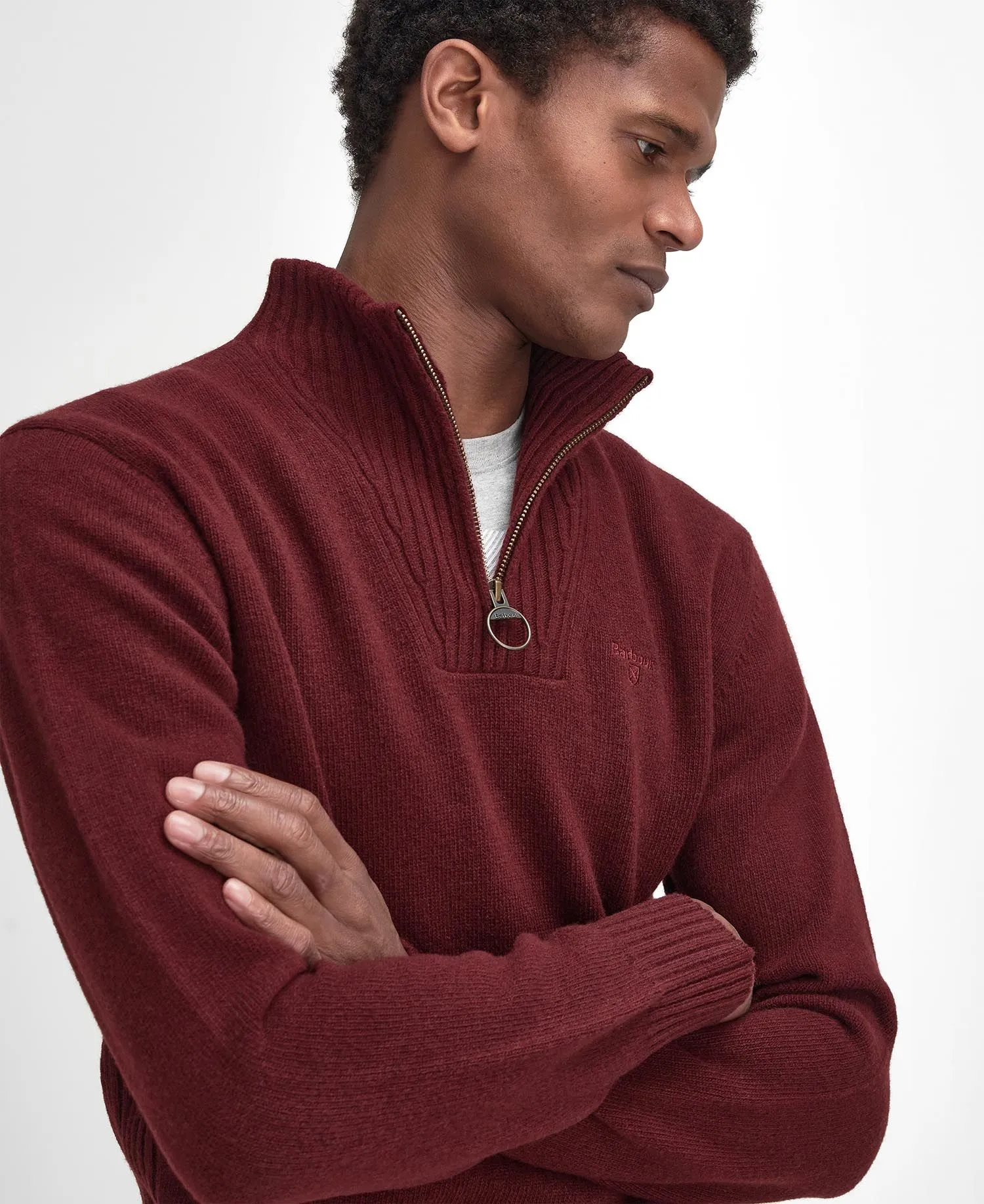 Barbour - Tisbury Half Zip, Ruby