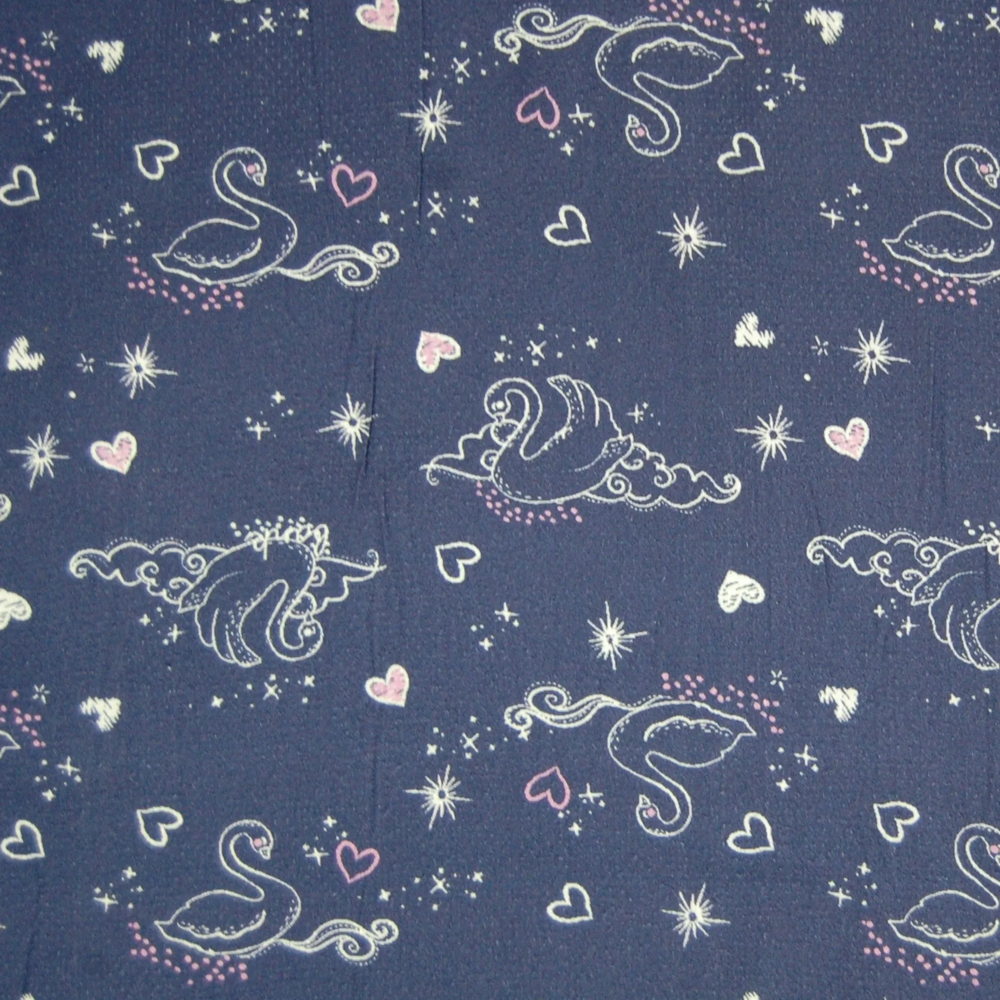 Blue Duck Print Visocse Dobby Fabric