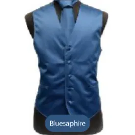 Blue-saphire Mens Solid Vest