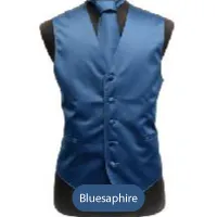 Blue-saphire Mens Solid Vest