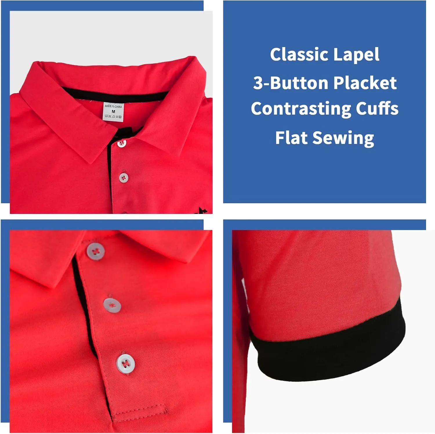 CEHT Mens Polo Shirts Short Sleeve Cotton Golf Polo Shirts for Men Slim Fit Casual Tops