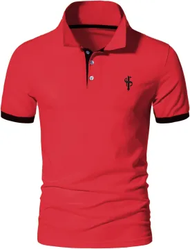 CEHT Mens Polo Shirts Short Sleeve Cotton Golf Polo Shirts for Men Slim Fit Casual Tops