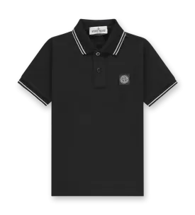 Compass-Patch Polo Shirt Black