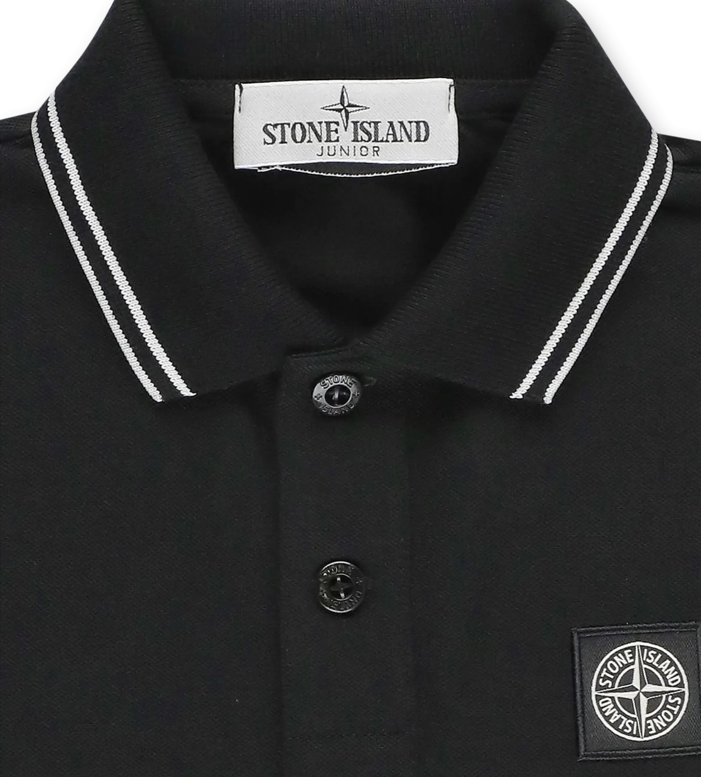 Compass-Patch Polo Shirt Black