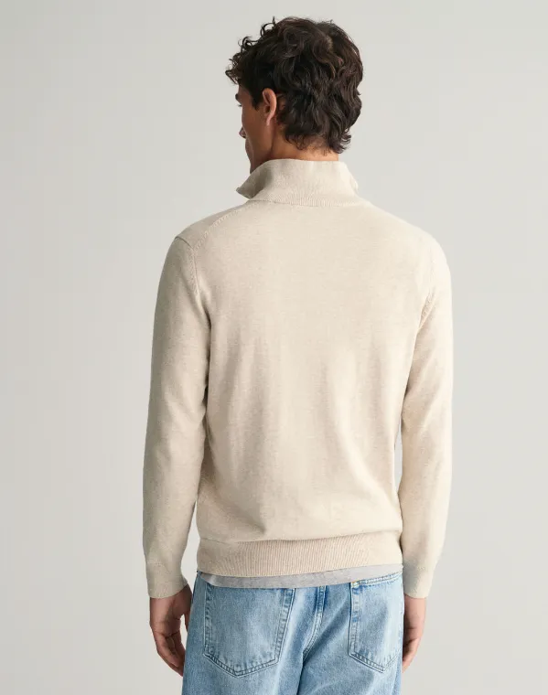 GANT -  Classic Cotton Half Zip, Light Beige