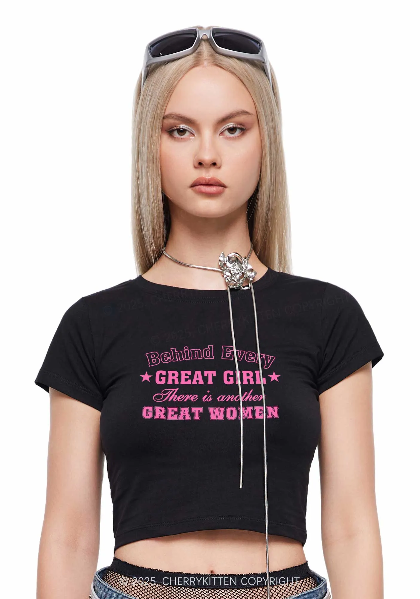 Great Girl Great Women Pride Y2K Baby Tee Cherrykitten
