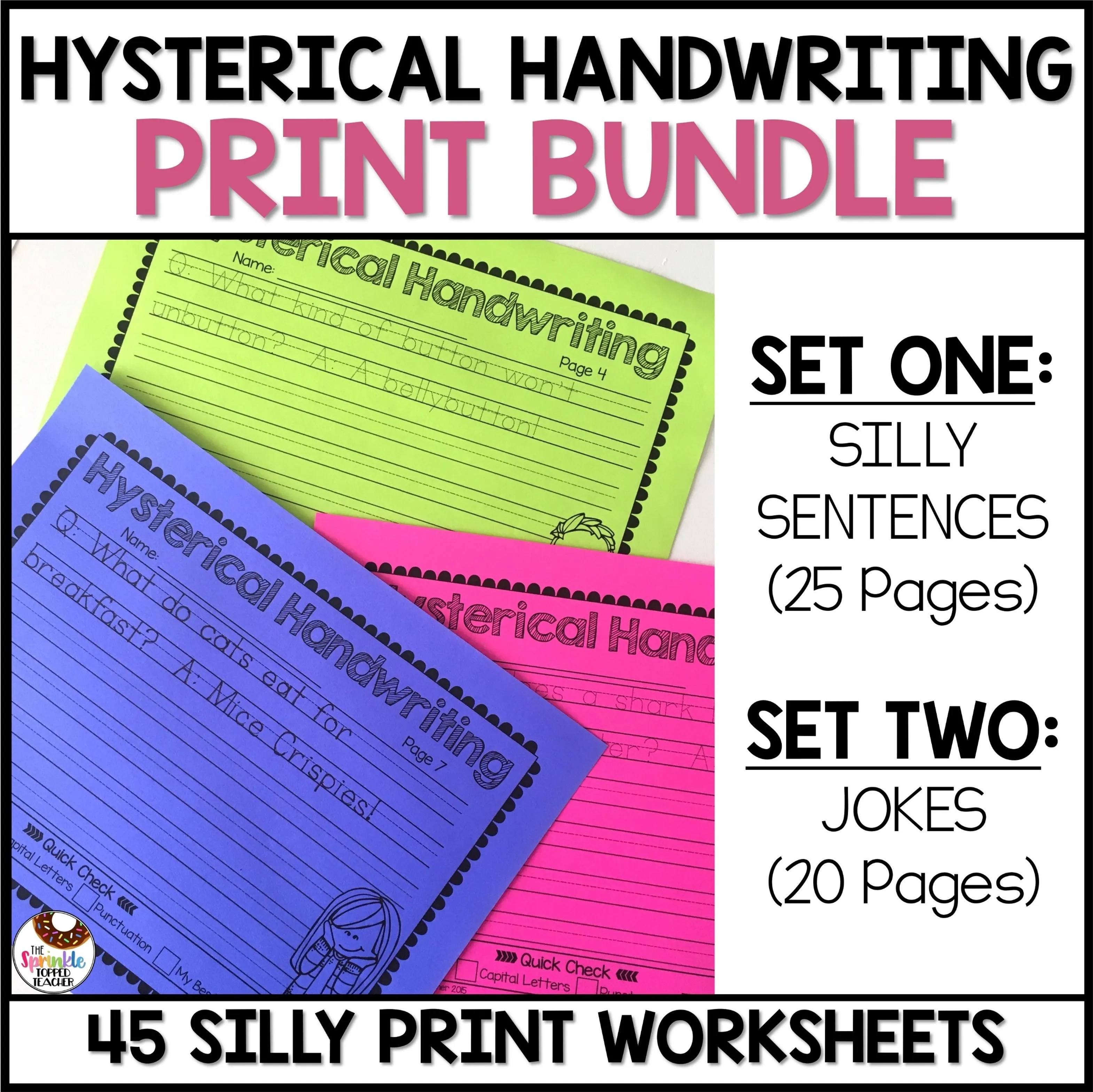 Hysterical Handwriting Worksheets | Print Bundle