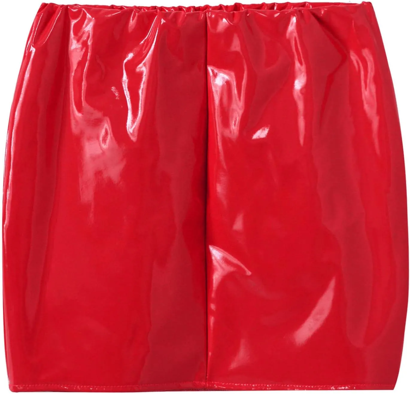 iiniim Women's Glossy Faux Leather Dress Classic High Waist Sexy Slim Mini Pencil Leather Skirts