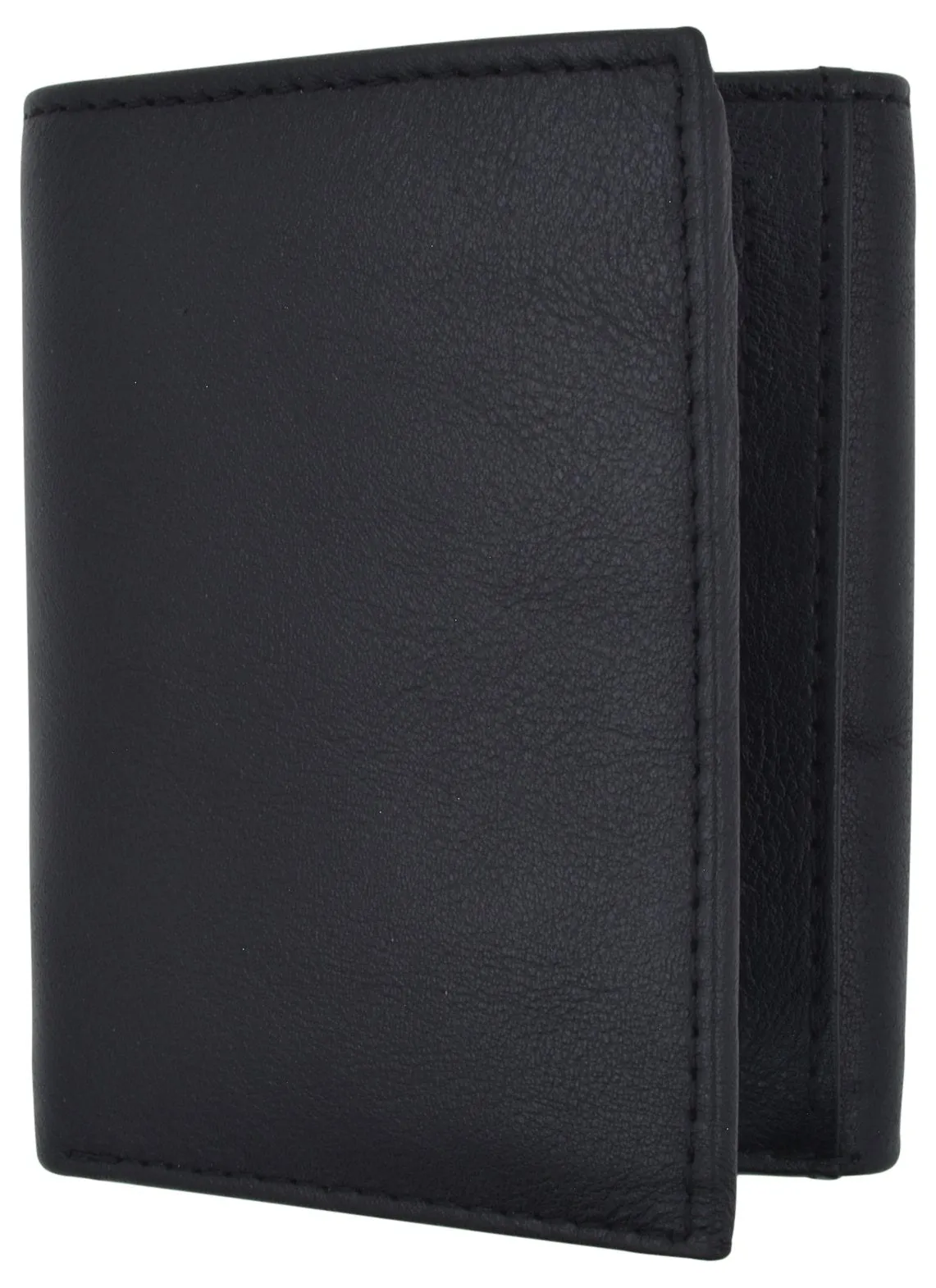 Leather RFID Blocking Trifold Credit Card Mens Wallet W/Outside ID Window & Box RFID521355