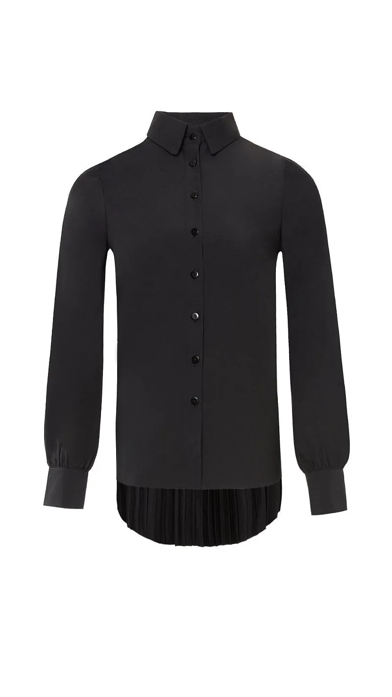 Lustrous Pleated Back Shirt