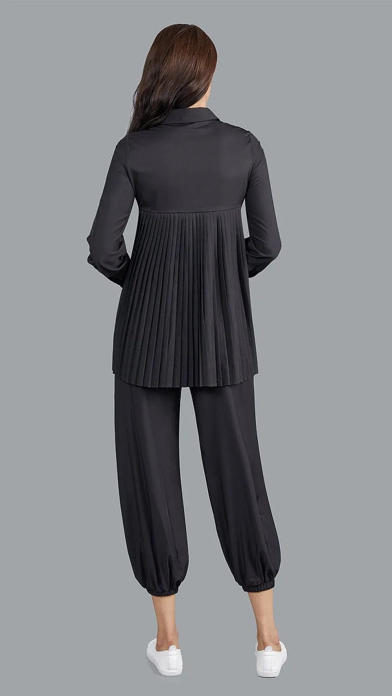 Lustrous Pleated Back Shirt