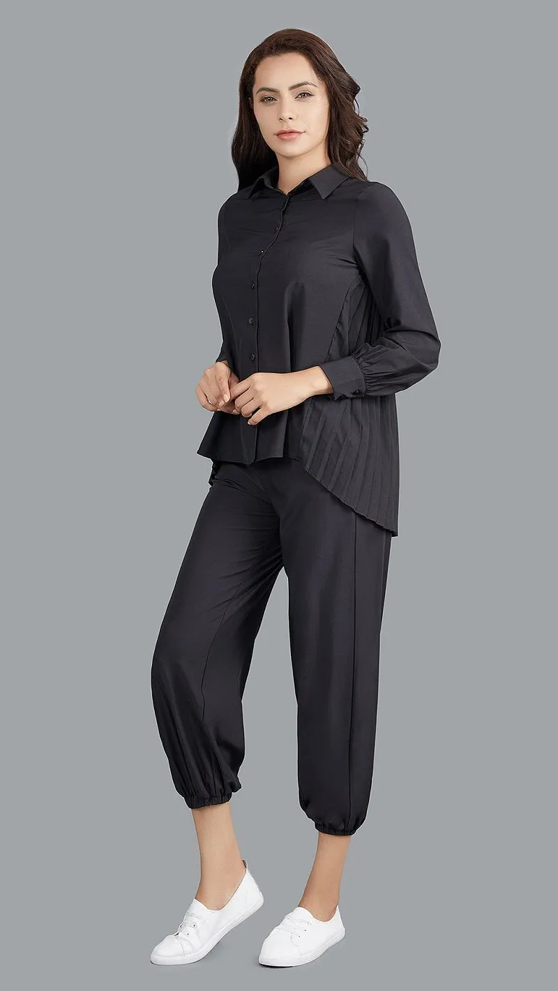 Lustrous Pleated Back Shirt