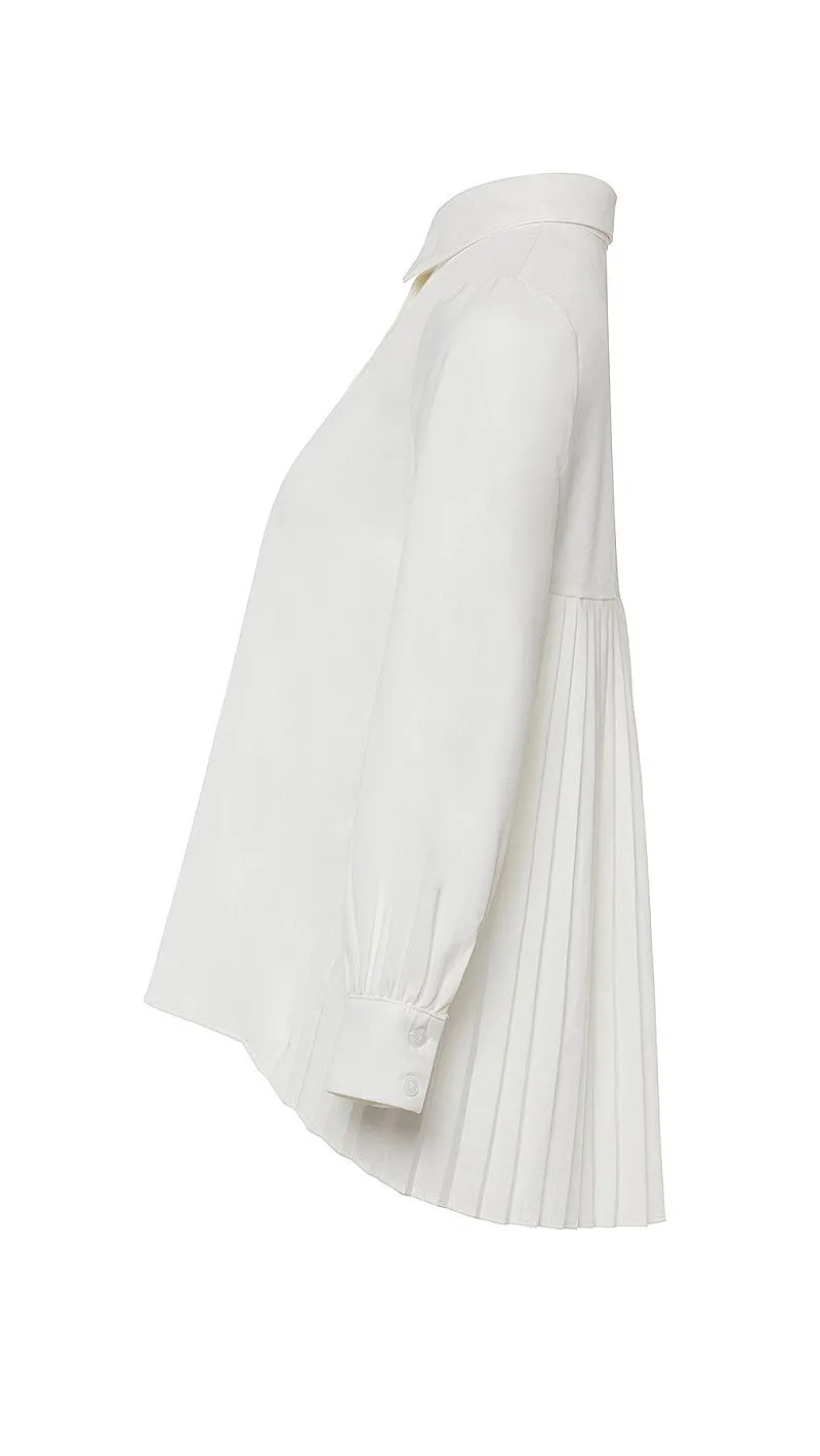 Lustrous Pleated Back Shirt