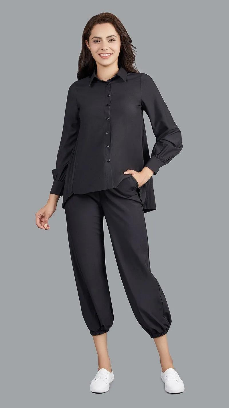 Lustrous Pleated Back Shirt