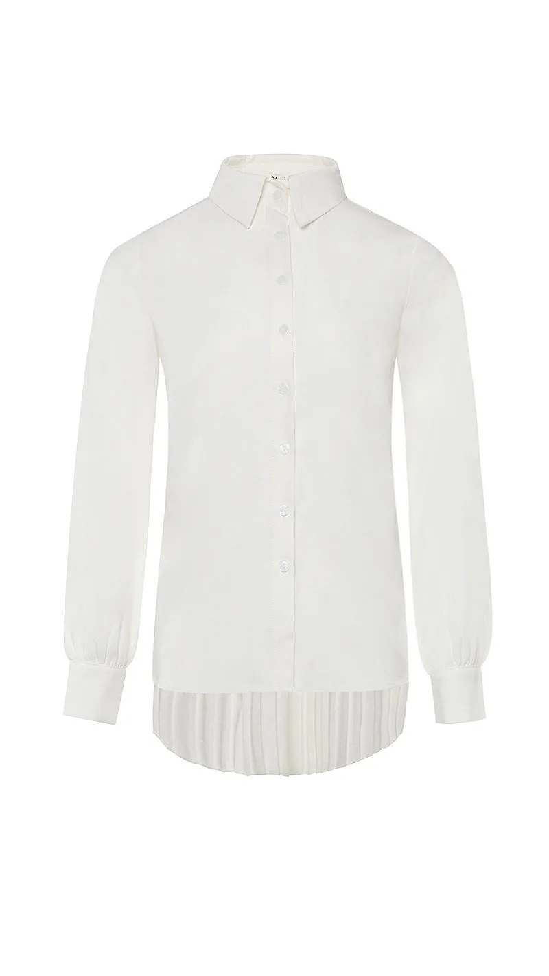 Lustrous Pleated Back Shirt