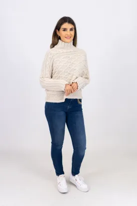 Md'M Ecru Knitted Sweater