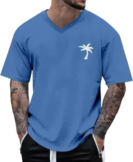 Mens Loose Fit Graphic Shirts Short Sleeve Heavyweight Cotton Printed T-Shirts Casual Retro Streetwear Tshirts Tops
