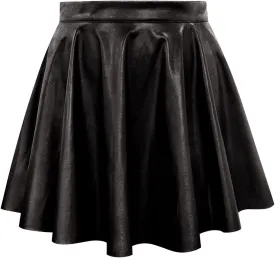 RITERA Plus Size Basic Versatile Stretchy Elastic Waist Flared Casual Mini Skater Skirt/Pleated Plaid Skirt for Women XL-5XL