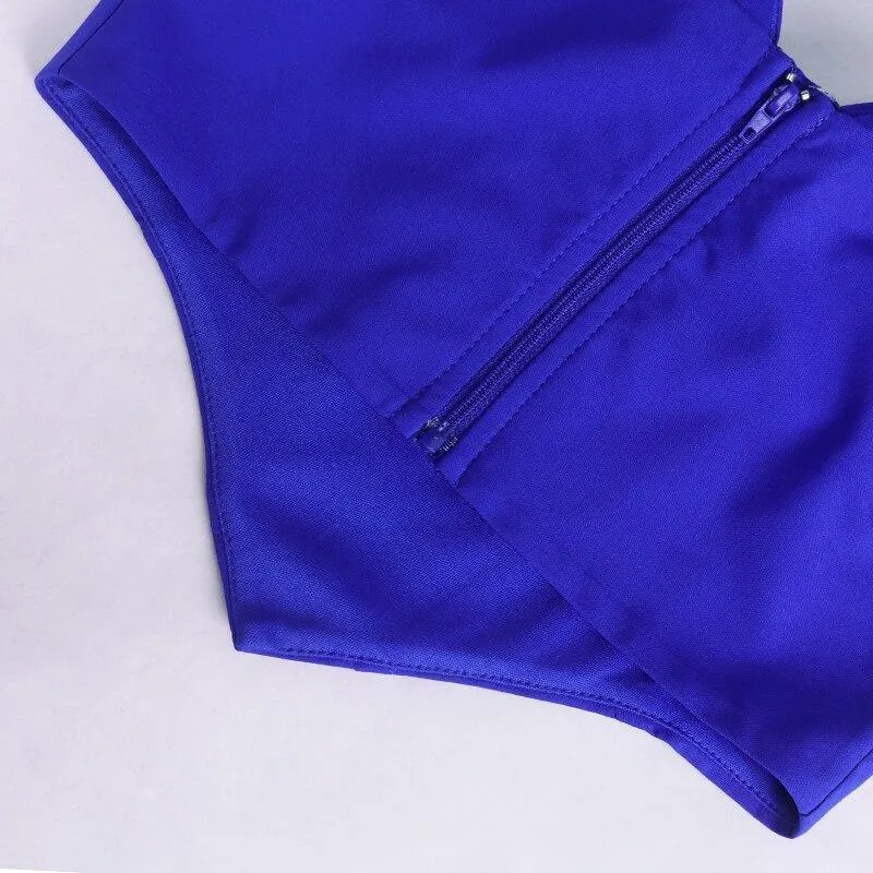 Tie up Zipper Padded Boning V Neck Tank Tops