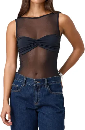 Women Sheer Mesh Tank Top Sleeveless See Through Camisole Layering Undershirt Sexy Summer Y2k Going Out Cami Tops